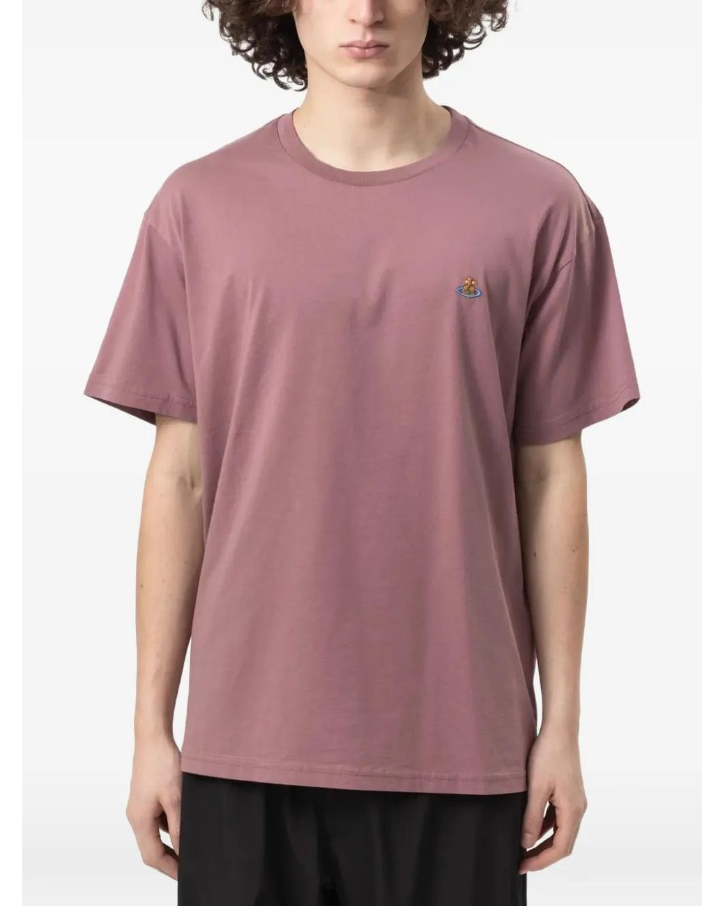 Vivienne Westwood Purple Orb Embroidered T-Shirt for men