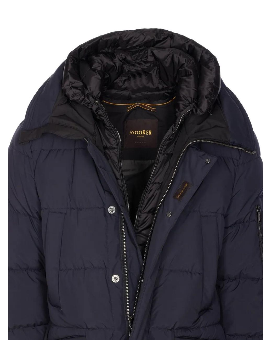 Moorer Blue Davide Hooded Padded Coat for men