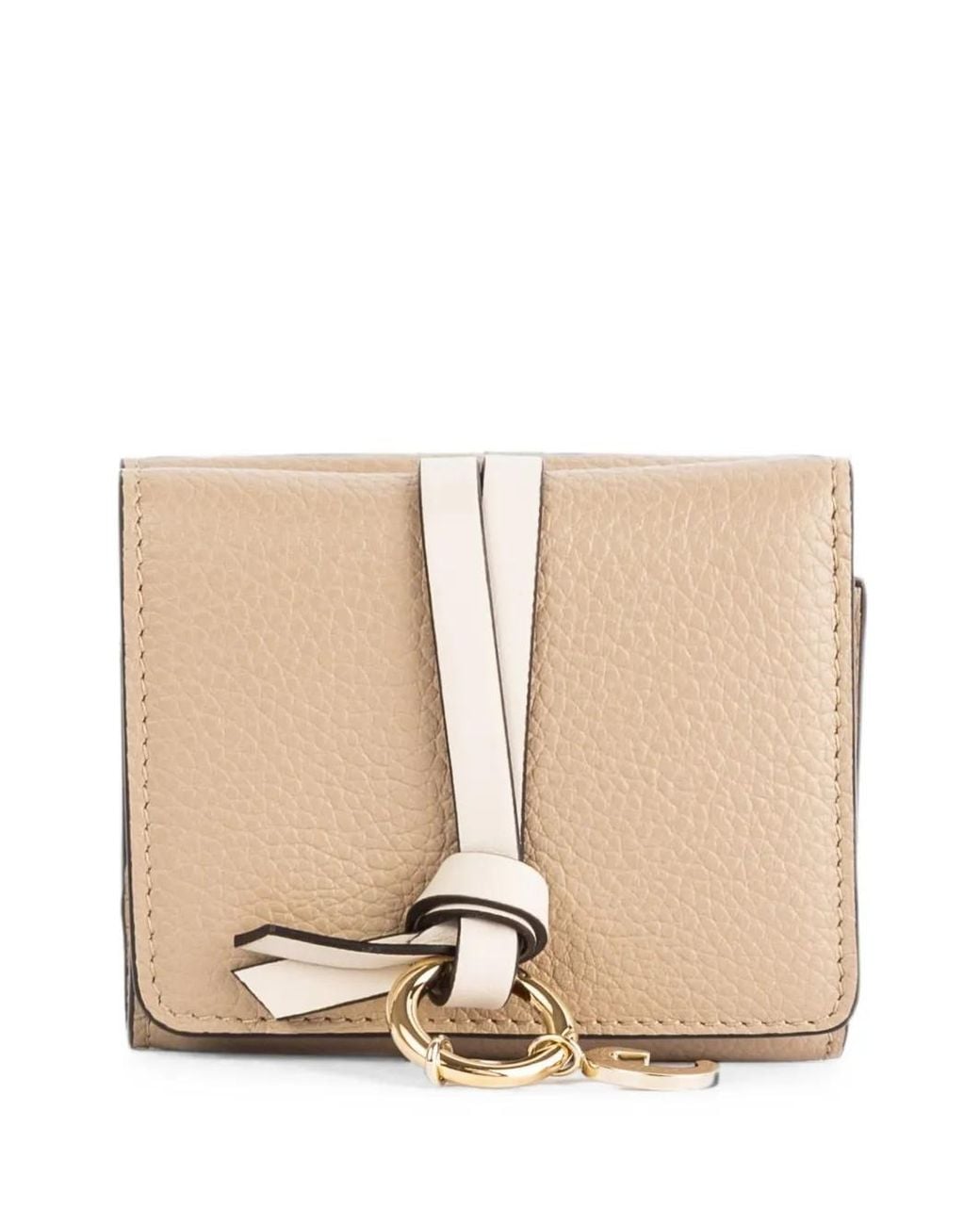 Chloé Natural Small Alphabet Trifold Leather Wallet