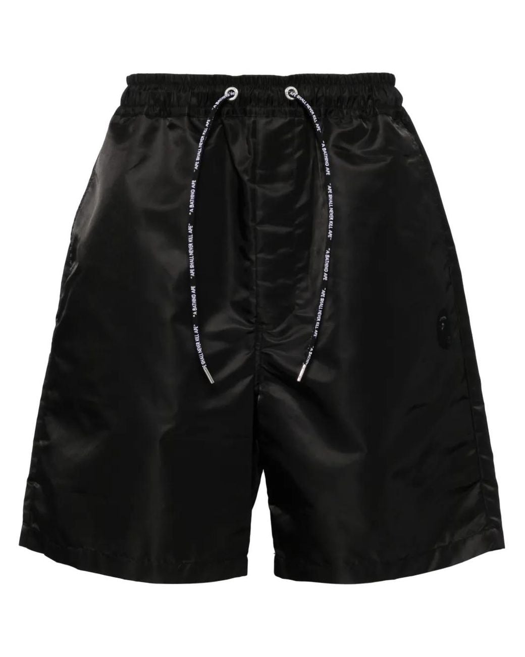 A Bathing Ape Black Logo-Embroidered Relaxed-Fit Shorts for men