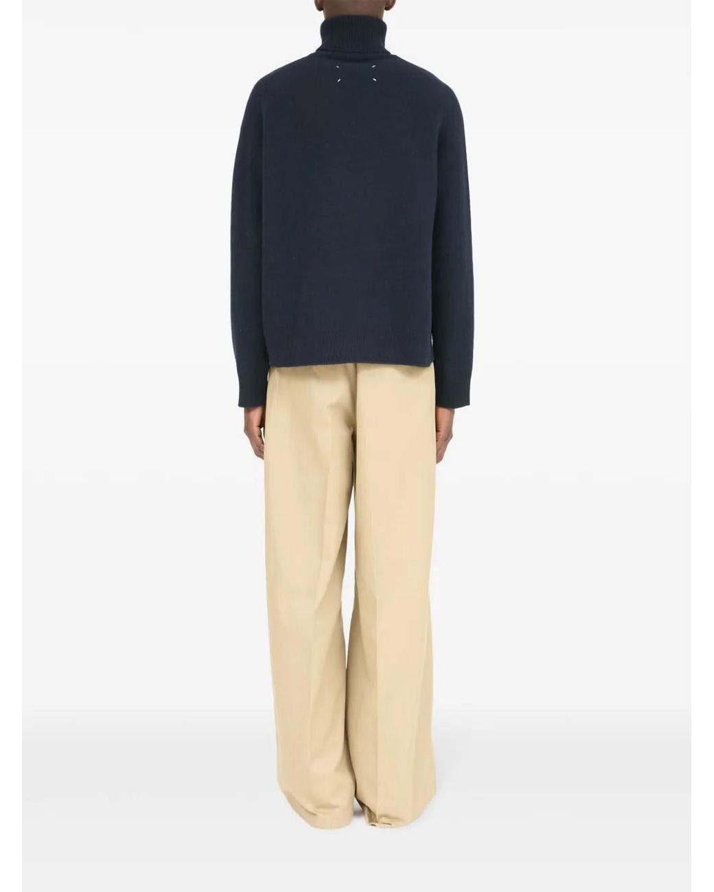 Maison Margiela Blue Roll-Neck Wool Jumper for men