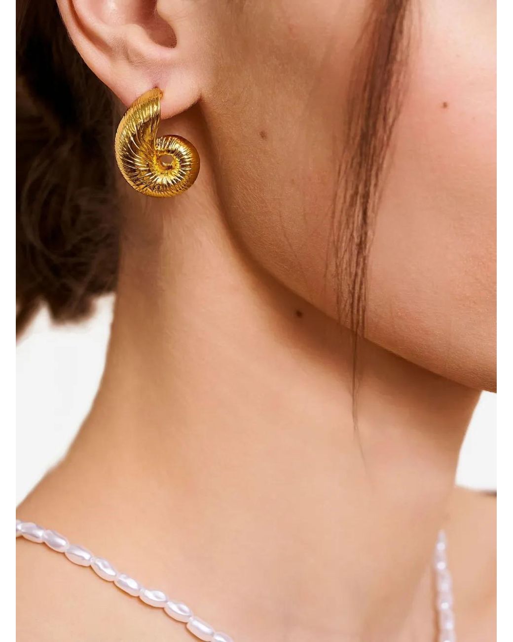 Kenneth Jay Lane Metallic Seashell Earrings