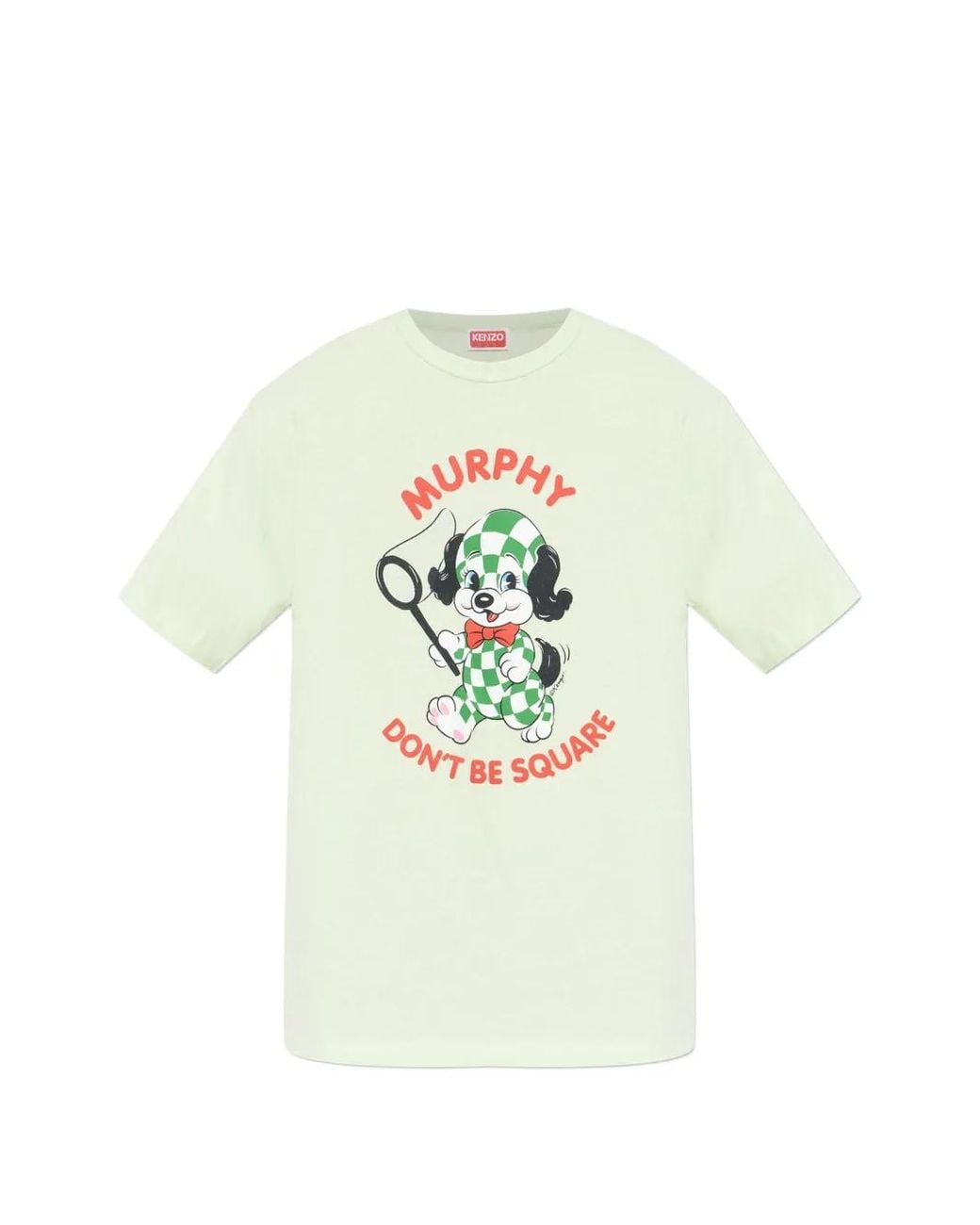 KENZO Green Graphic-Print T-Shirt for men
