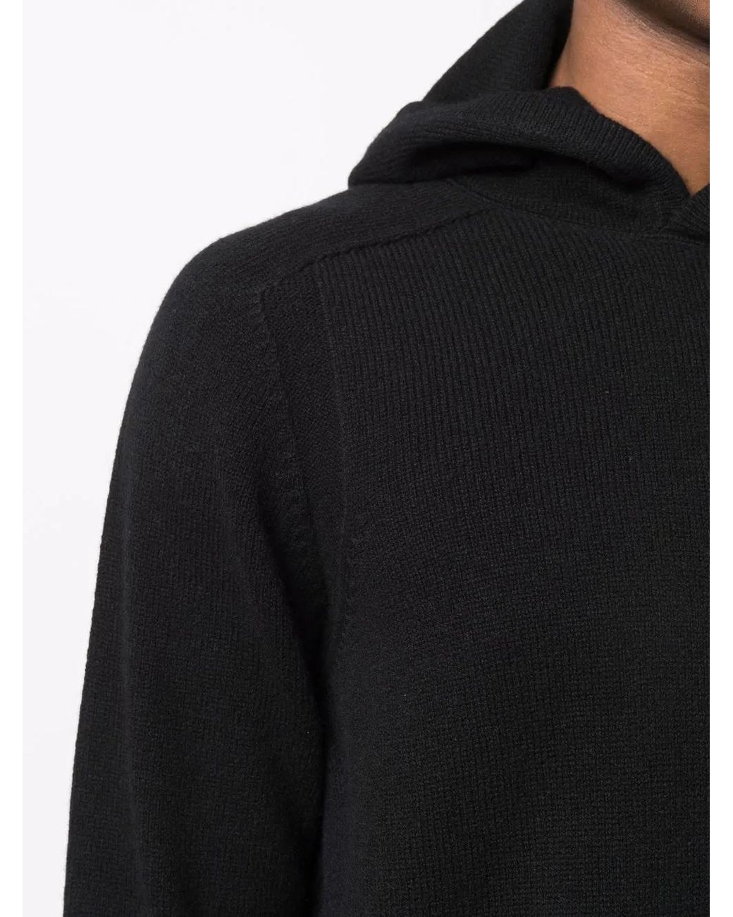 D4.0 Black Wool Hoodie for men