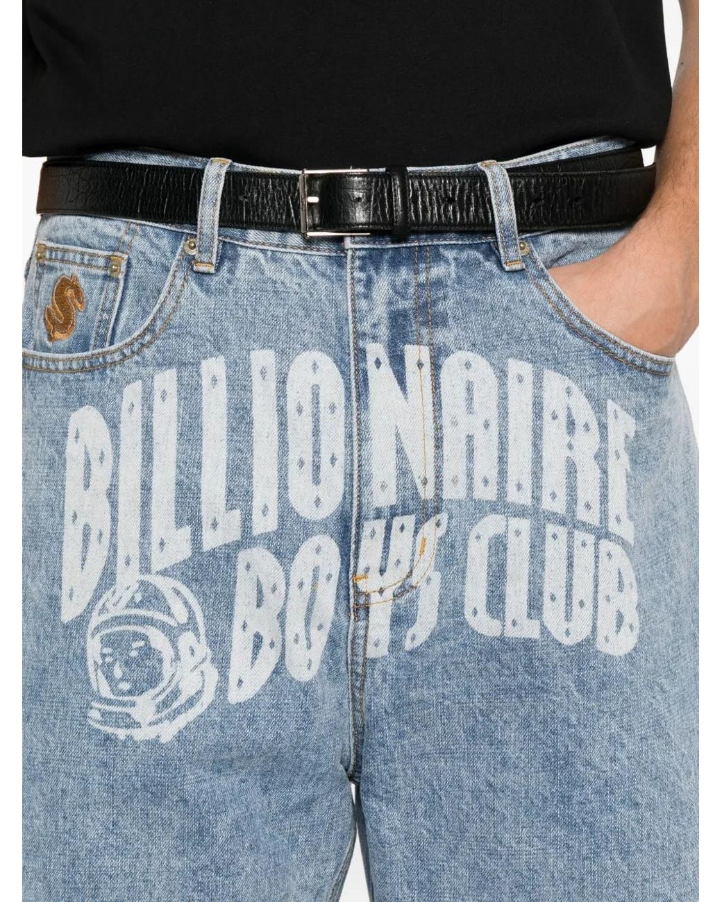 BBCICECREAM Blue Logo-Print Denim Shorts for men