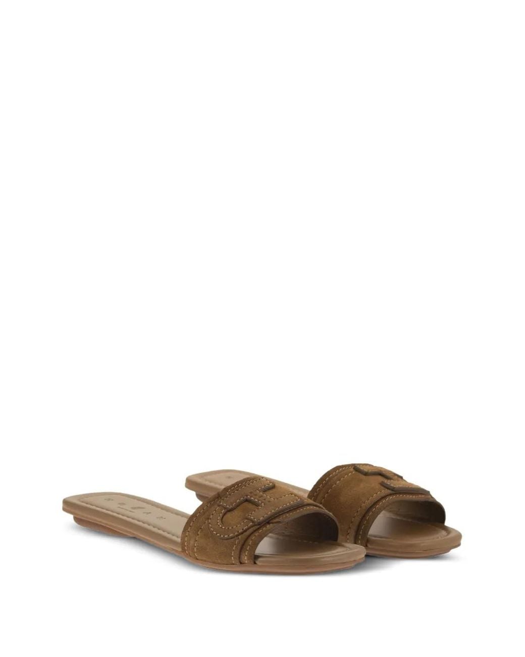 Hogan Brown H685 Suede Flat Mules