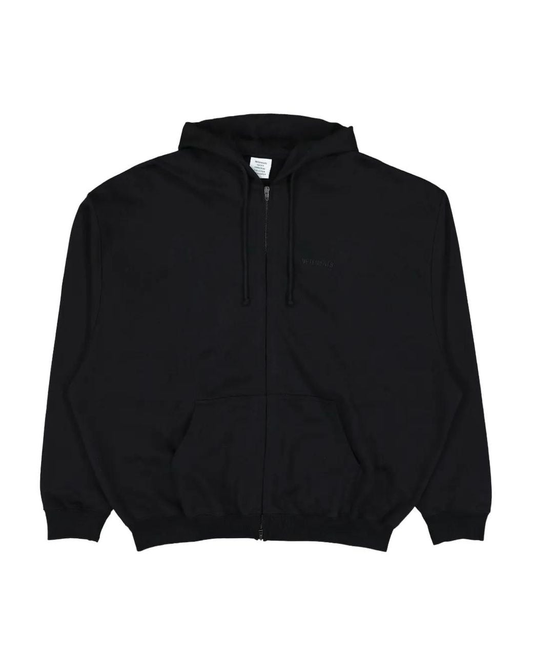 Vetements Black Zip-Up Logo Hoodie for men