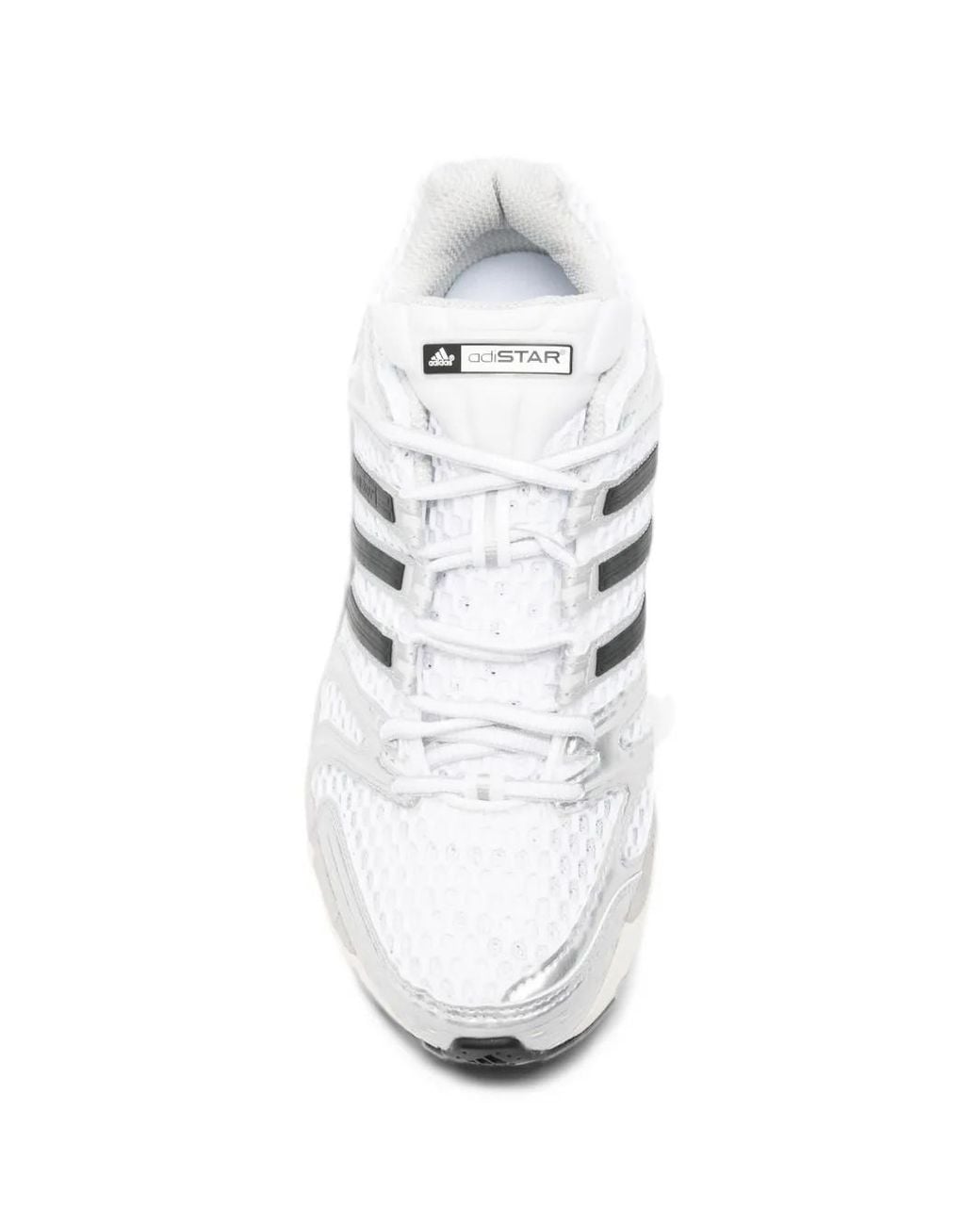Adidas White Adistar Control 5 Mesh-Panelled Sneakers