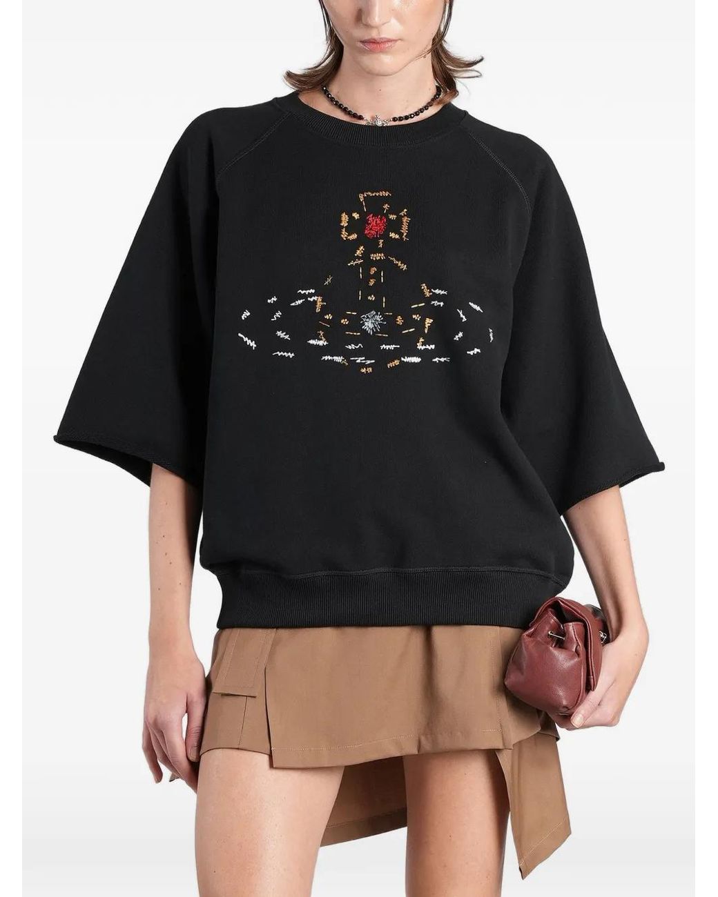 Vivienne Westwood Black Short Sleeve Raglan Sweatshirt