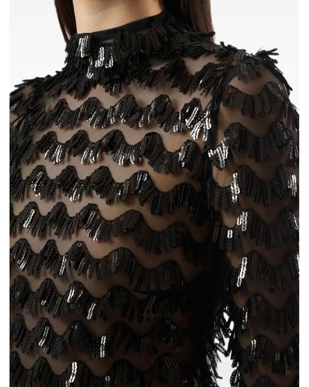 Taller Marmo Black Dragon Lady Sequin-Embellished Maxi Dress