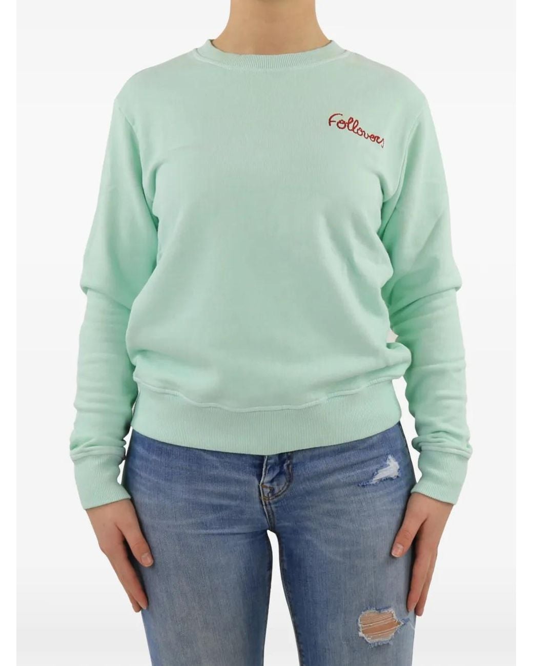 Follovers Blue Crew-Neck Sweatshirt