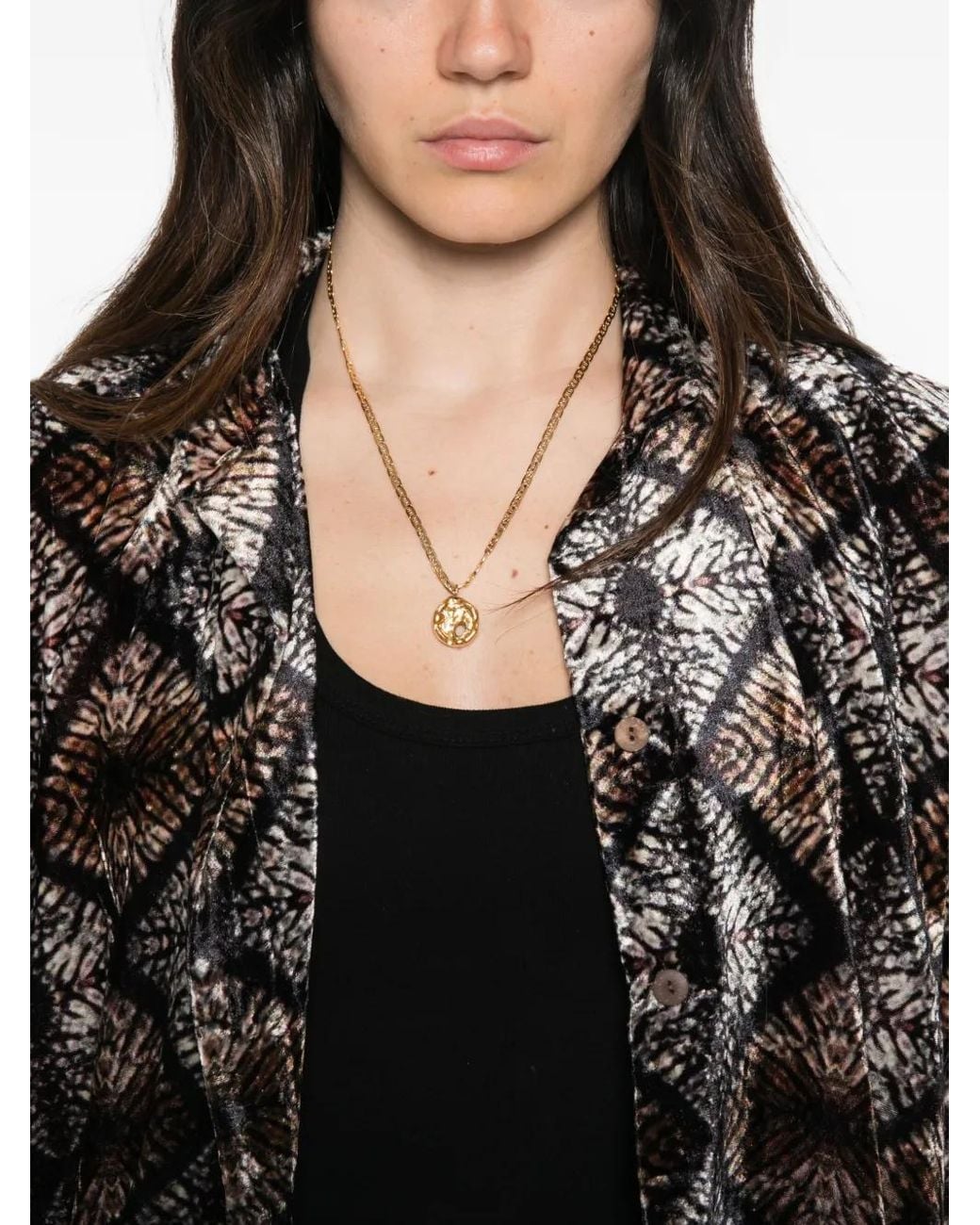 Raga Black Geometric-Print Velvet Jacket