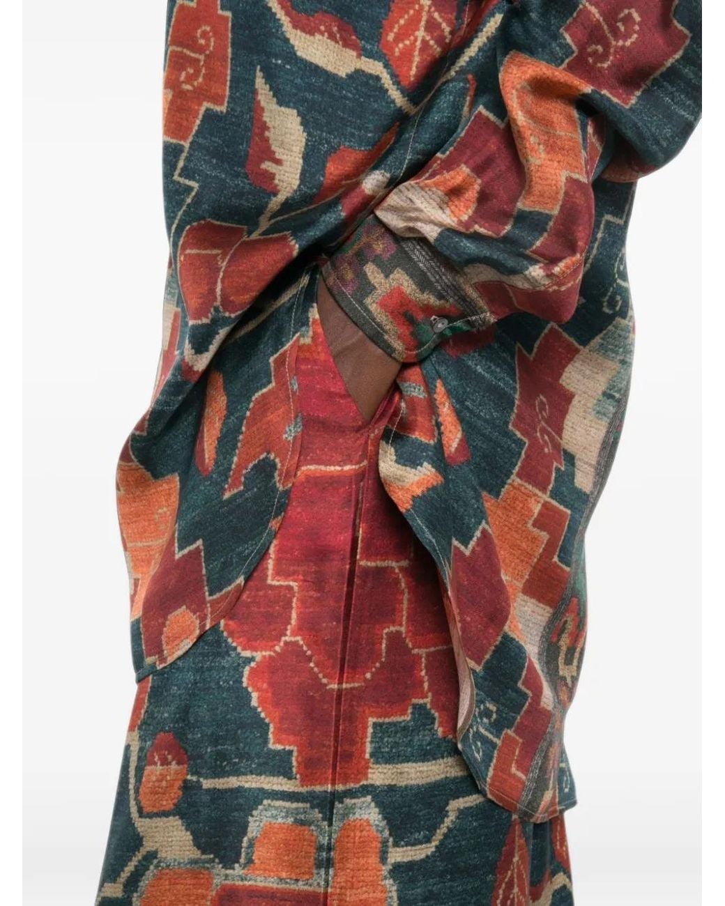 Pierre Louis Mascia White Aloe Printed Silk Trousers