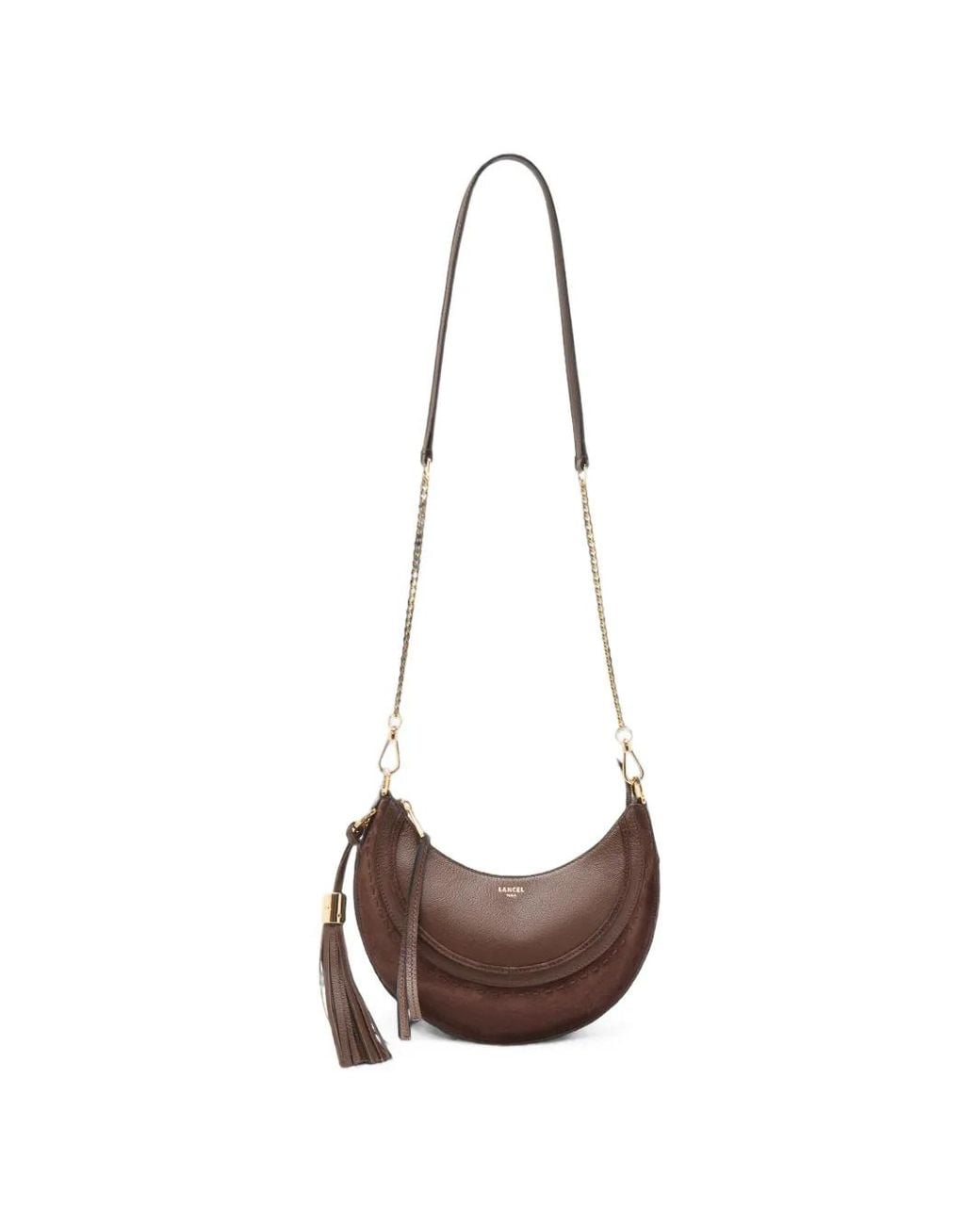 Lancel Brown Small Hoboheme Leather Shoulder Bag