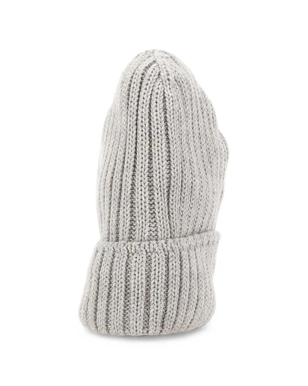 Colmar White Ribbed-Knit Beanie Hat for men