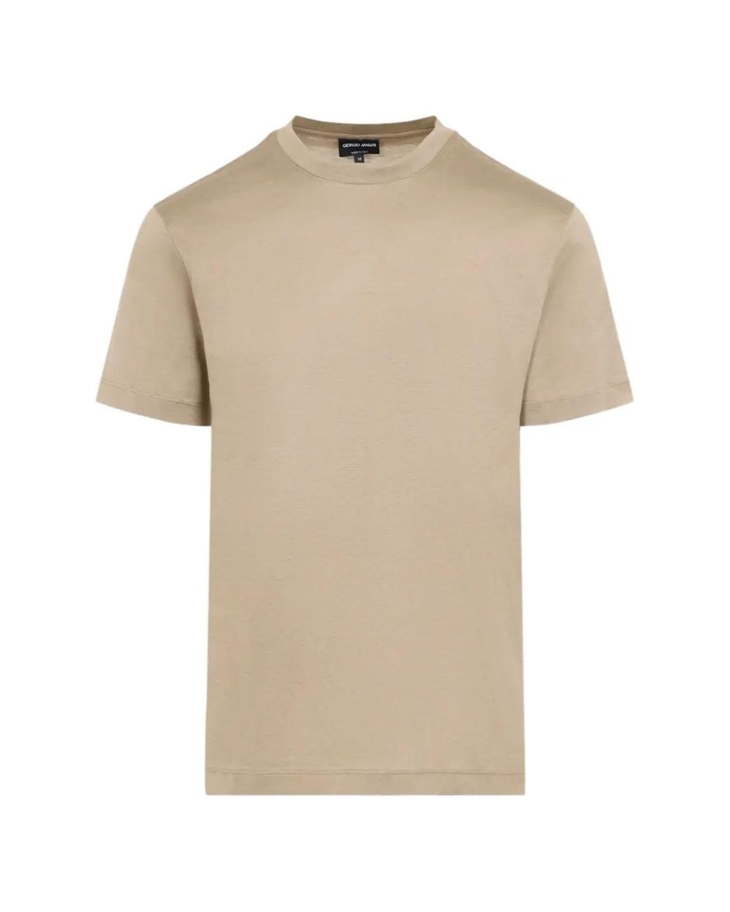 Giorgio Armani Natural Round Neck Silk T-Shirt for men