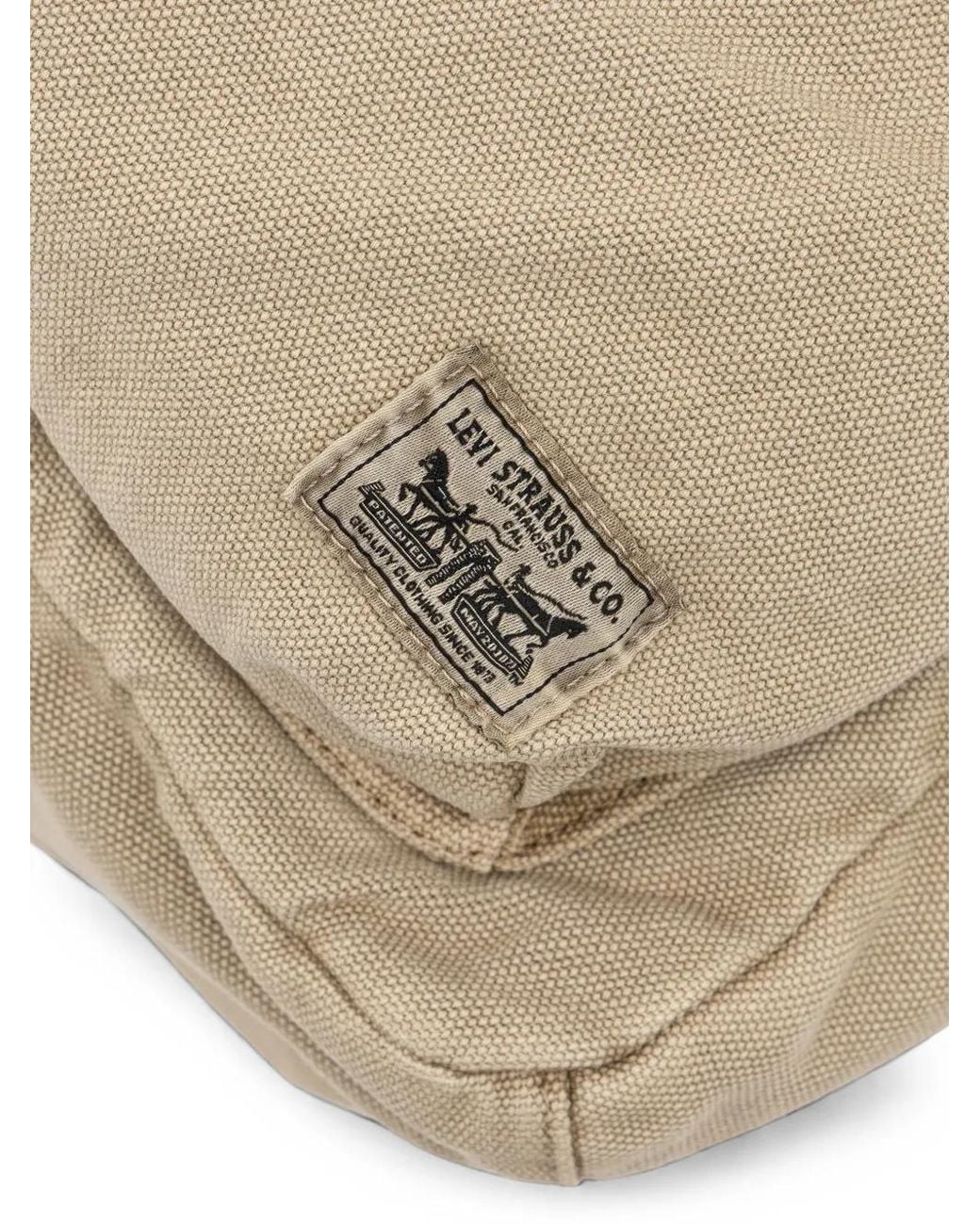 Levi's Natural Remi Logo-Patch Canvas Backpack