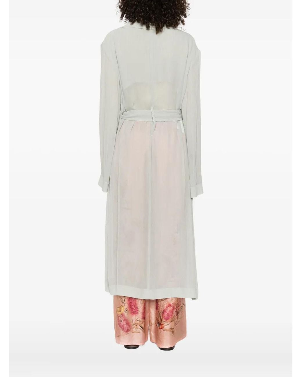 Alberta Ferretti White Belted Coat