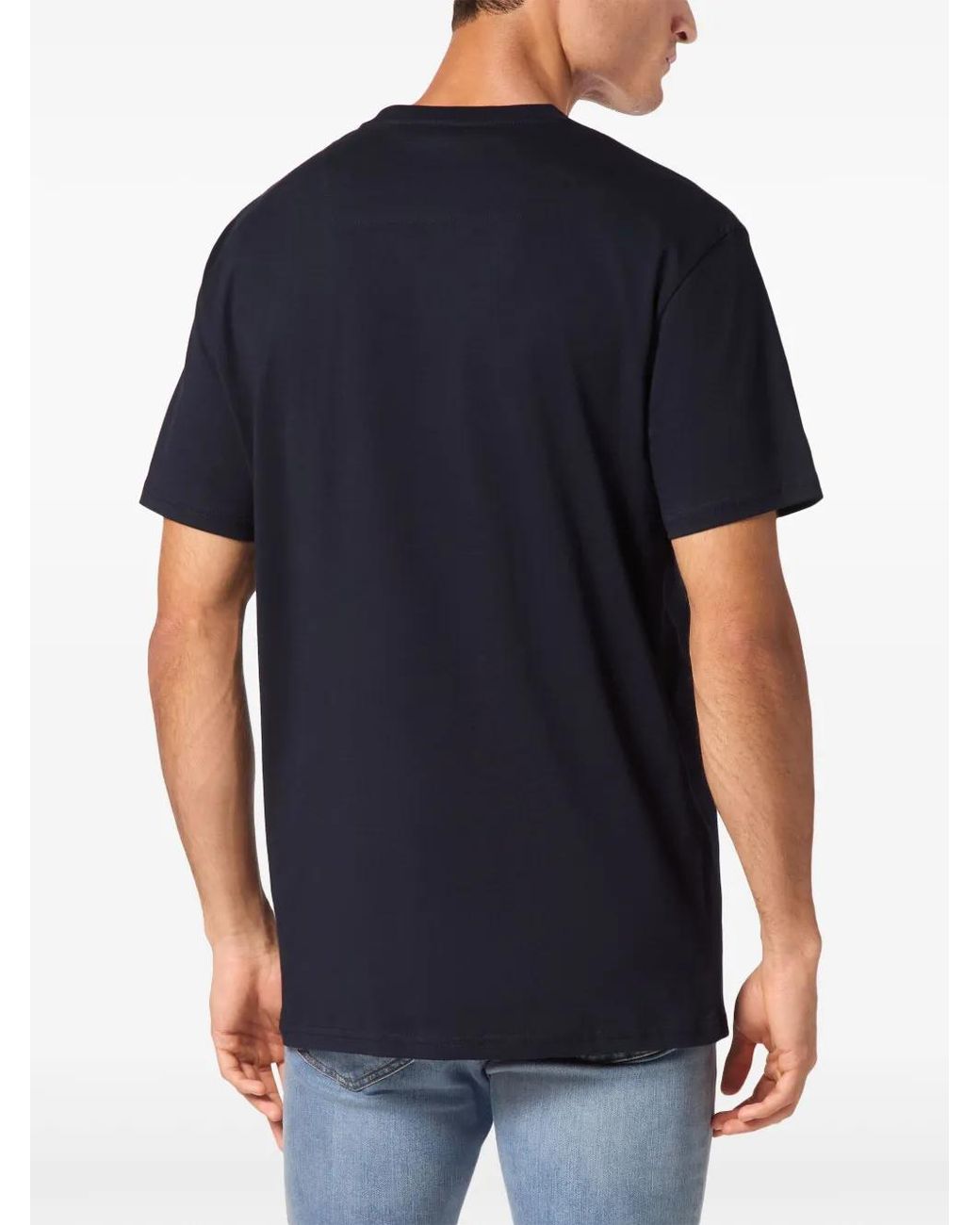 Philipp Plein Blue Logo-Print T-Shirt for men