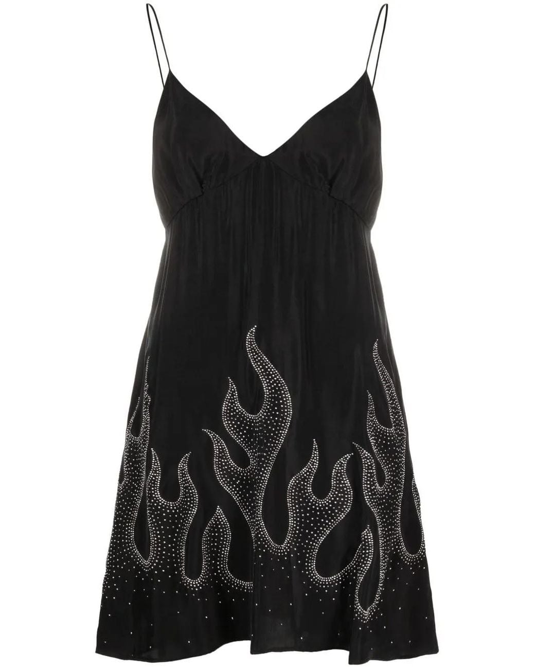 Palm Angels Black Flame-print Minidress
