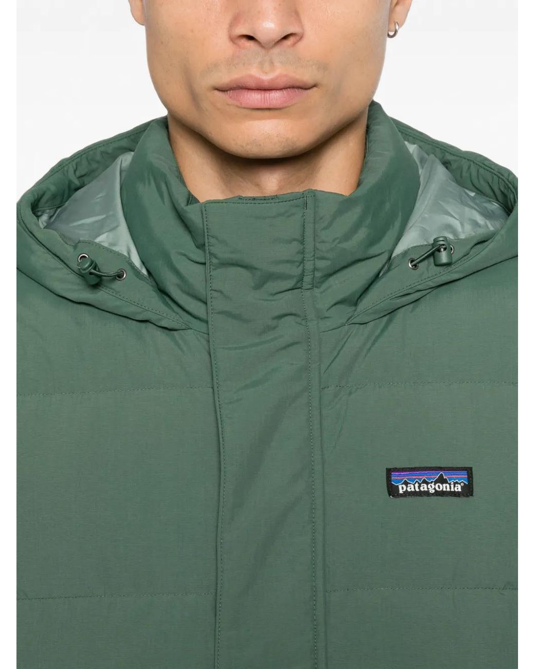 Patagonia Green Hooded Padded Jacket for men