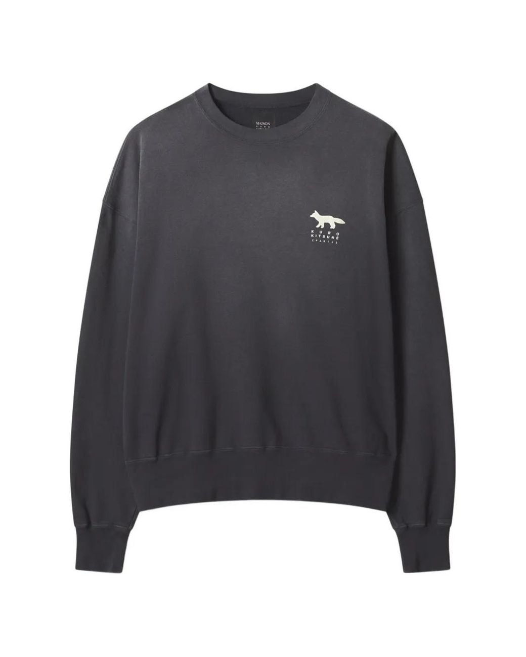 Maison Kitsuné Blue Logo-Print Cotton Sweatshirt for men