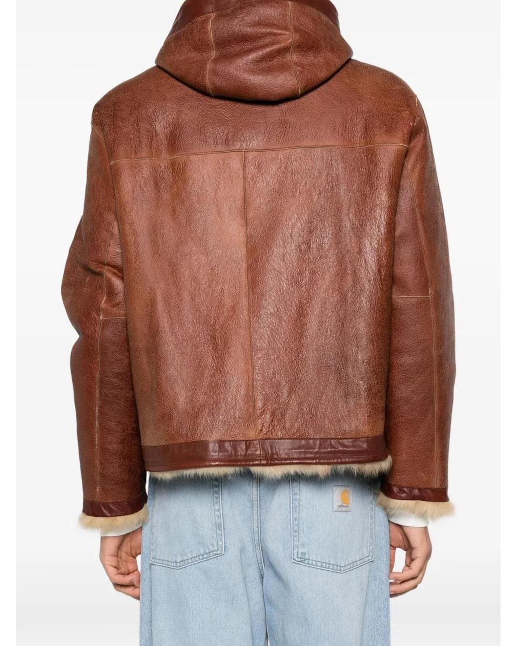 Aries Brown Zip-Up Hooded Jacket for men