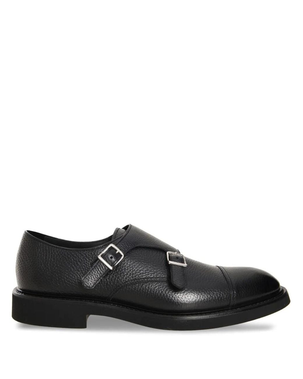 Doucal's Black Double-Buckle Oxford Shoes for men