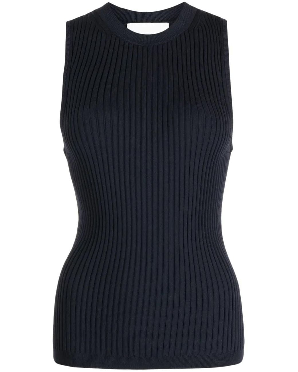 3.1 Phillip Lim Blue Sleeveless Ribbed-Knit Top