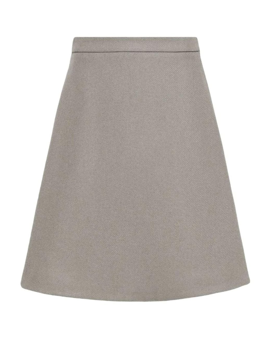 AMI Gray Knitted Midi Skirt
