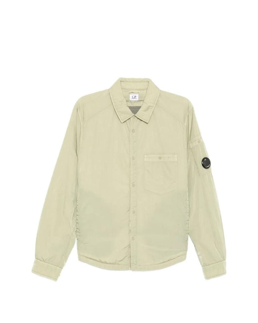 C P Company White Chrome-R Padded Lens Overshirt for men