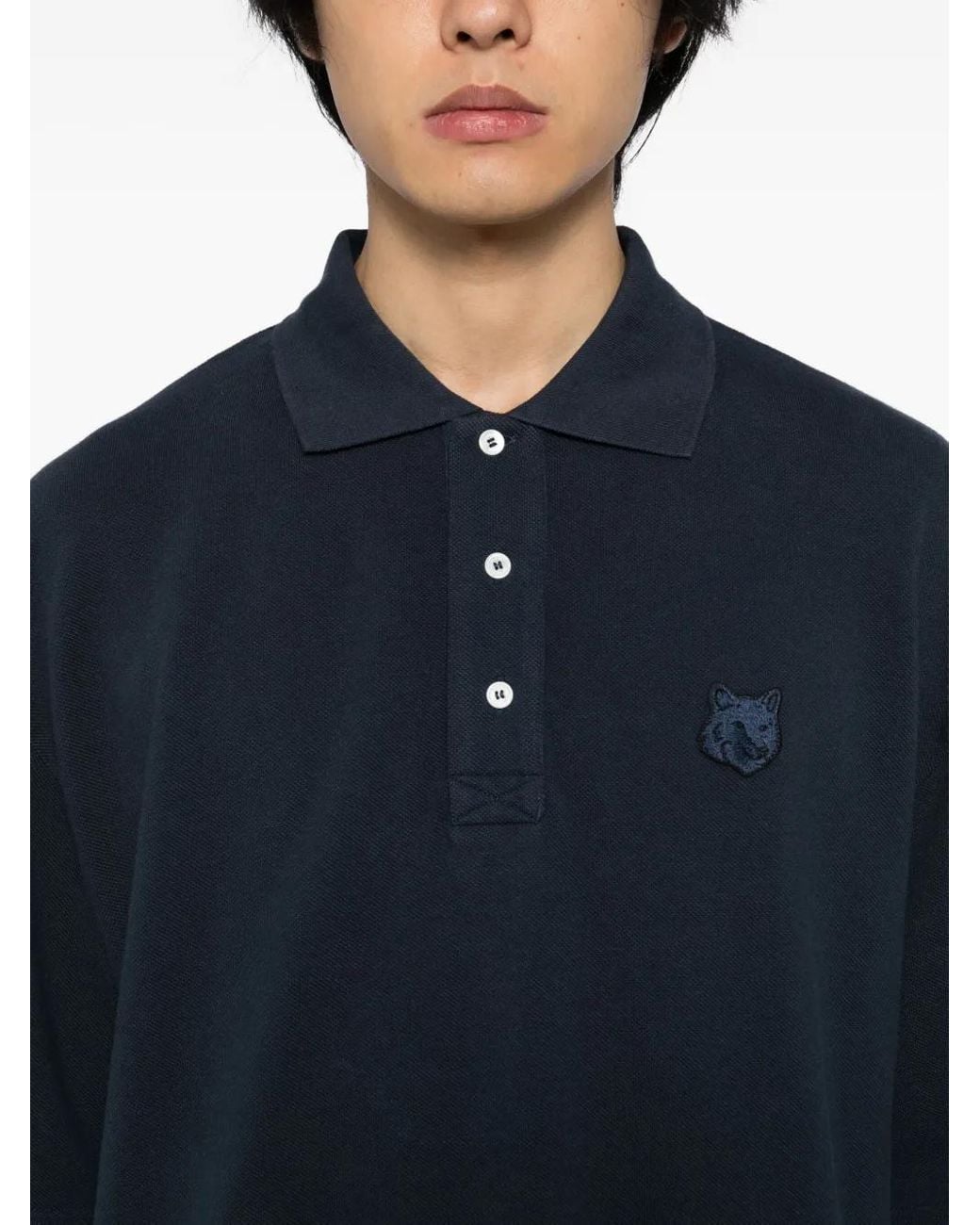 Polo À Patch Logo Maison Kitsuné pour homme en coloris Blue