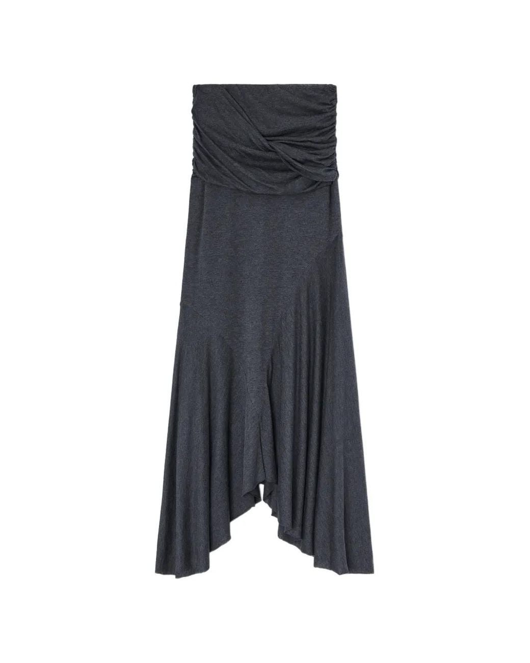 Ganni Blue Jupe Longue En Jersey