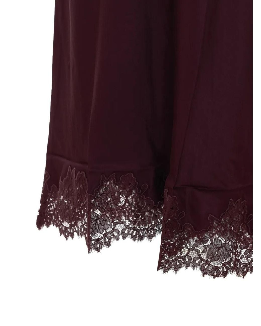 Rixo Purple Matilde Lace-Trim Midi Skirt
