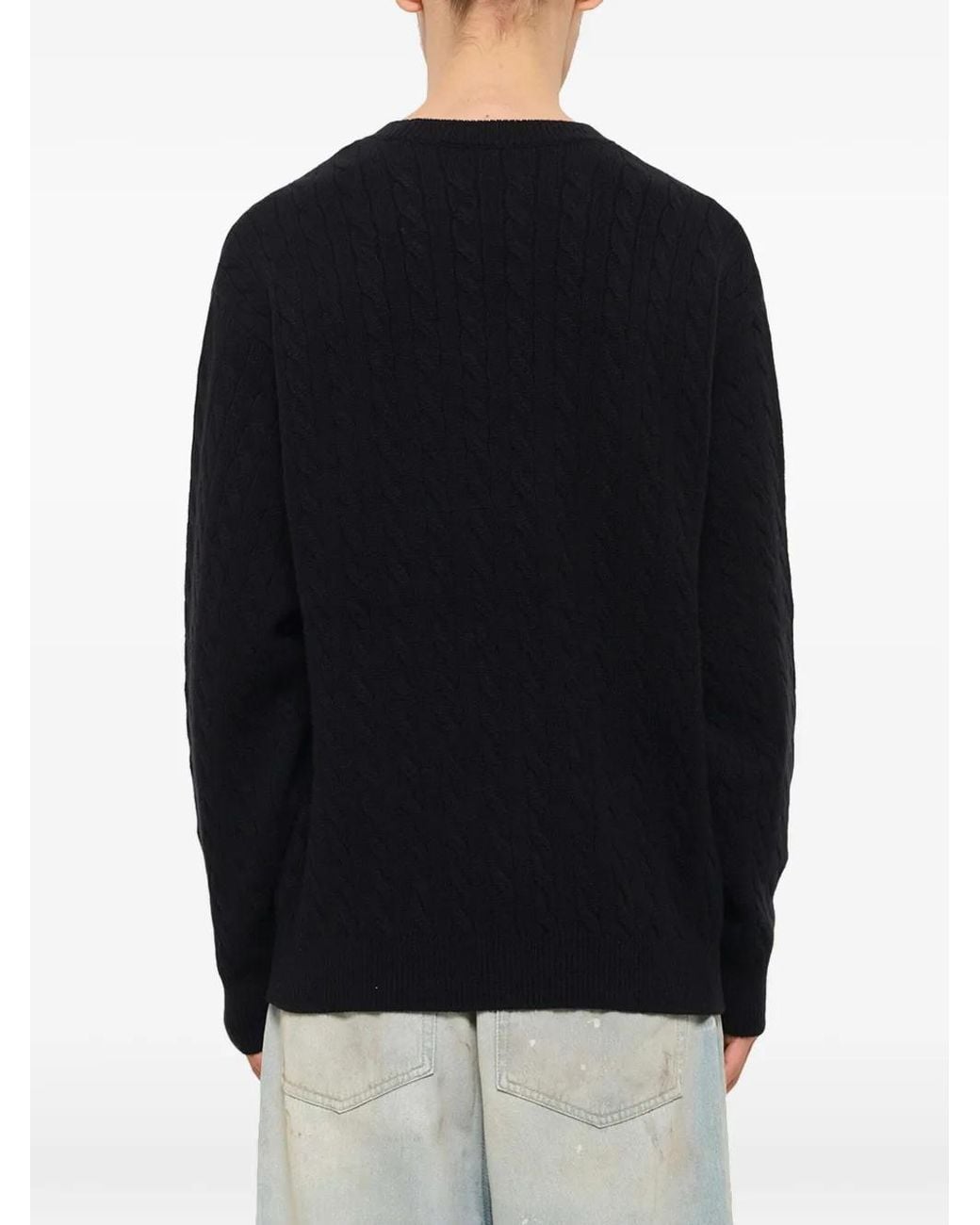 vowels Blue Cable-Knit Sweater