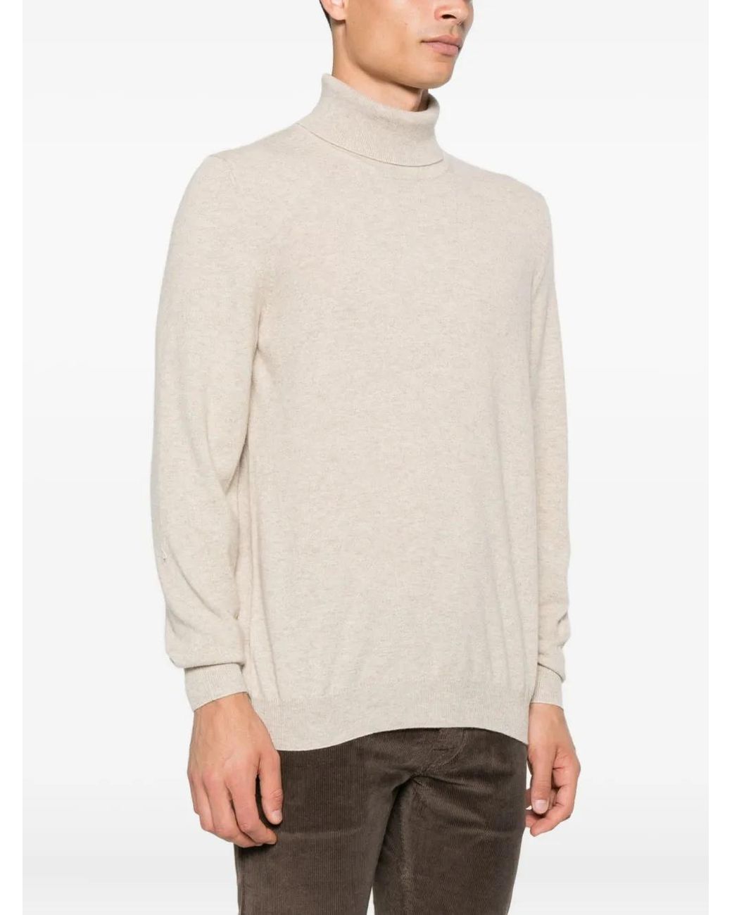 Fedeli Natural Cashmere Roll-Neck Top for men