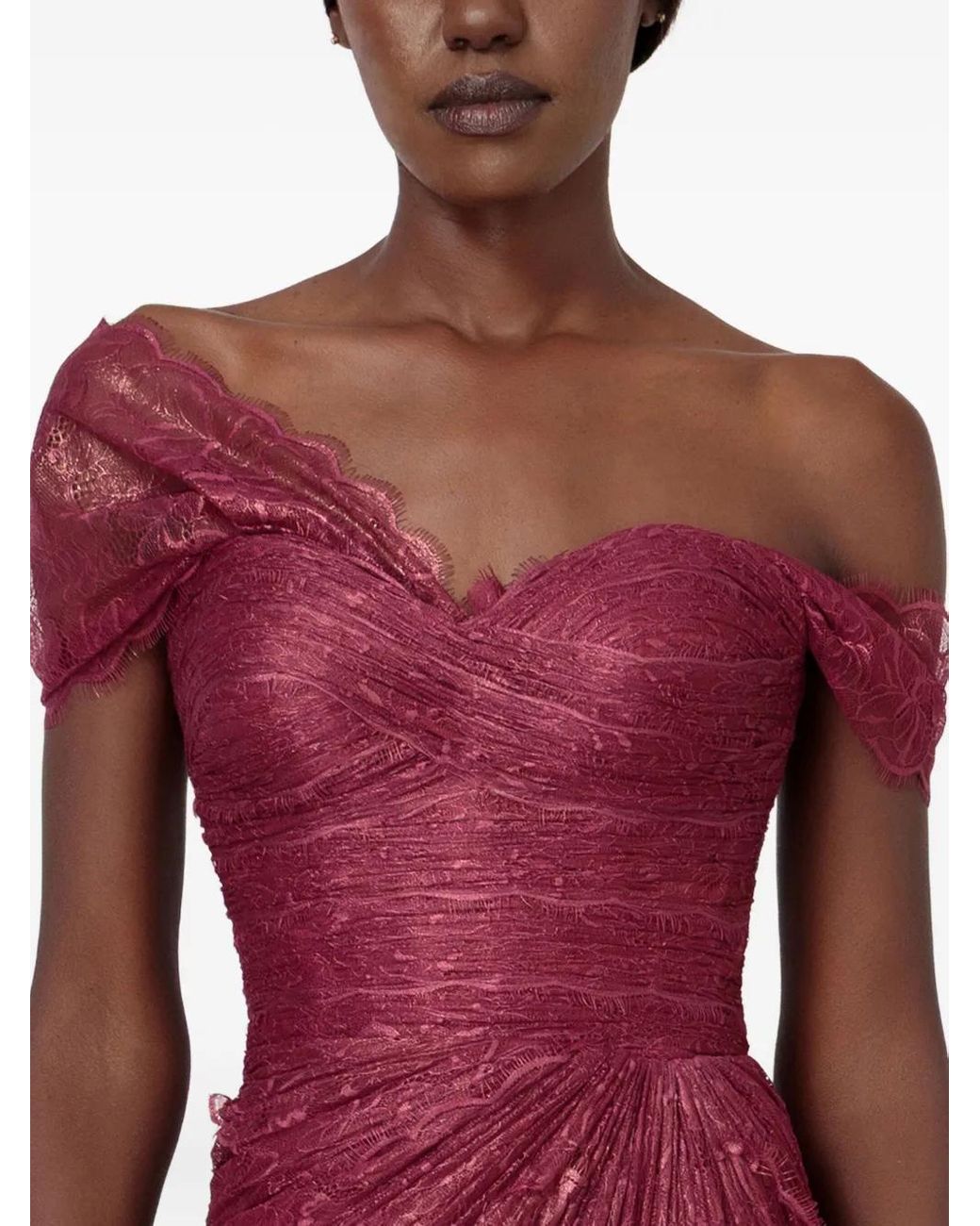 iris serban red dress Iris Serban Petal Draped Gown Maxi Dress