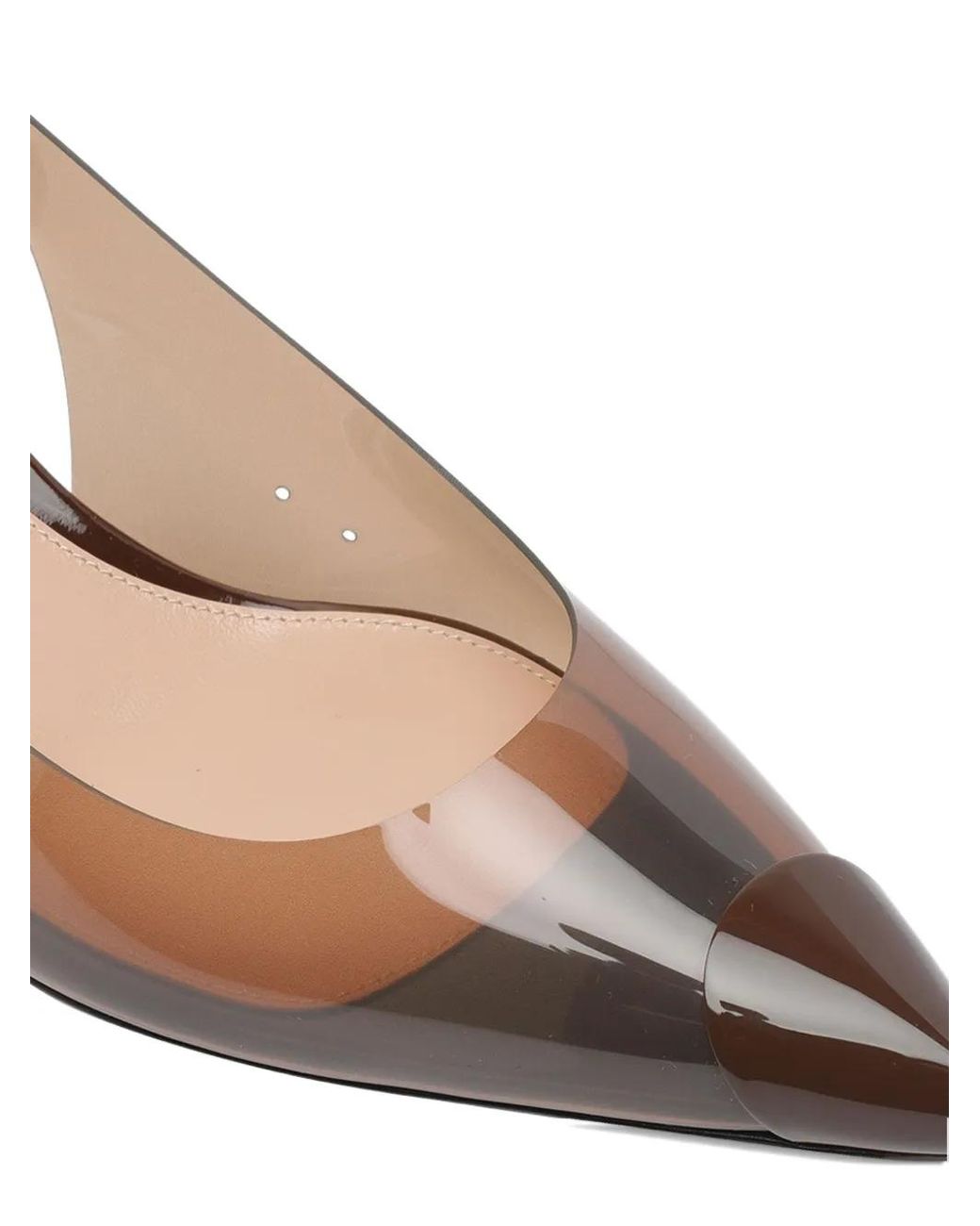Gianvito Rossi Natural Slingback Transparent-Toe Pumps