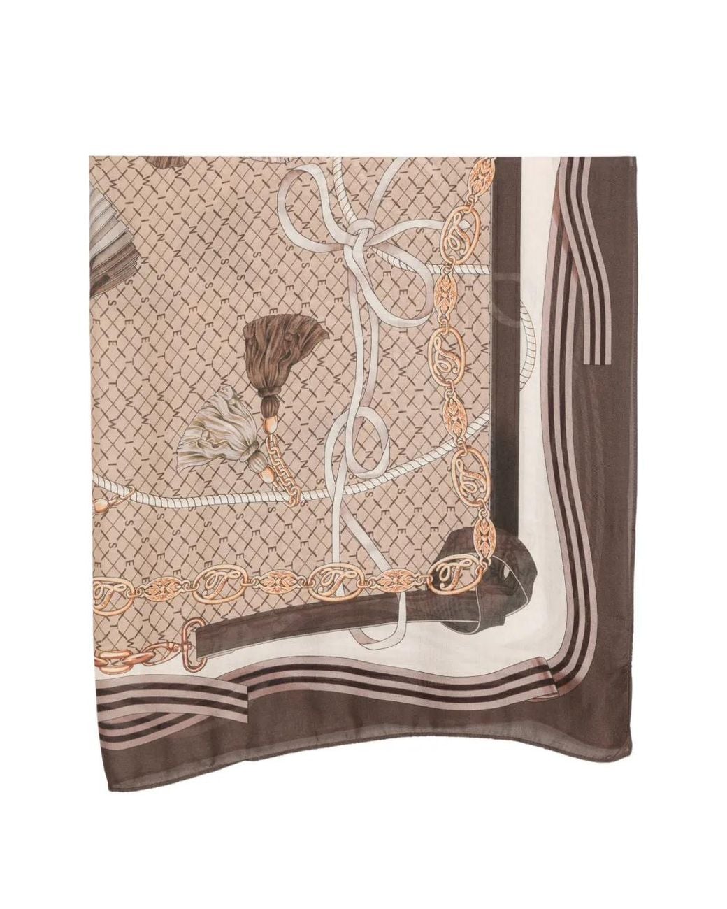 Twinset Natural Chain-Print Scarf