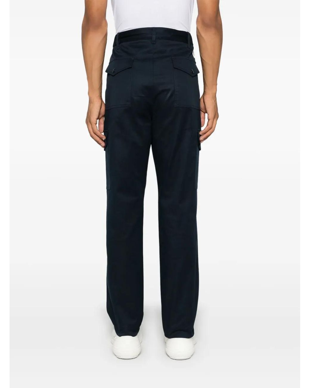Moncler Gerade Hose Mit Logo-Patch in Blue für Herren