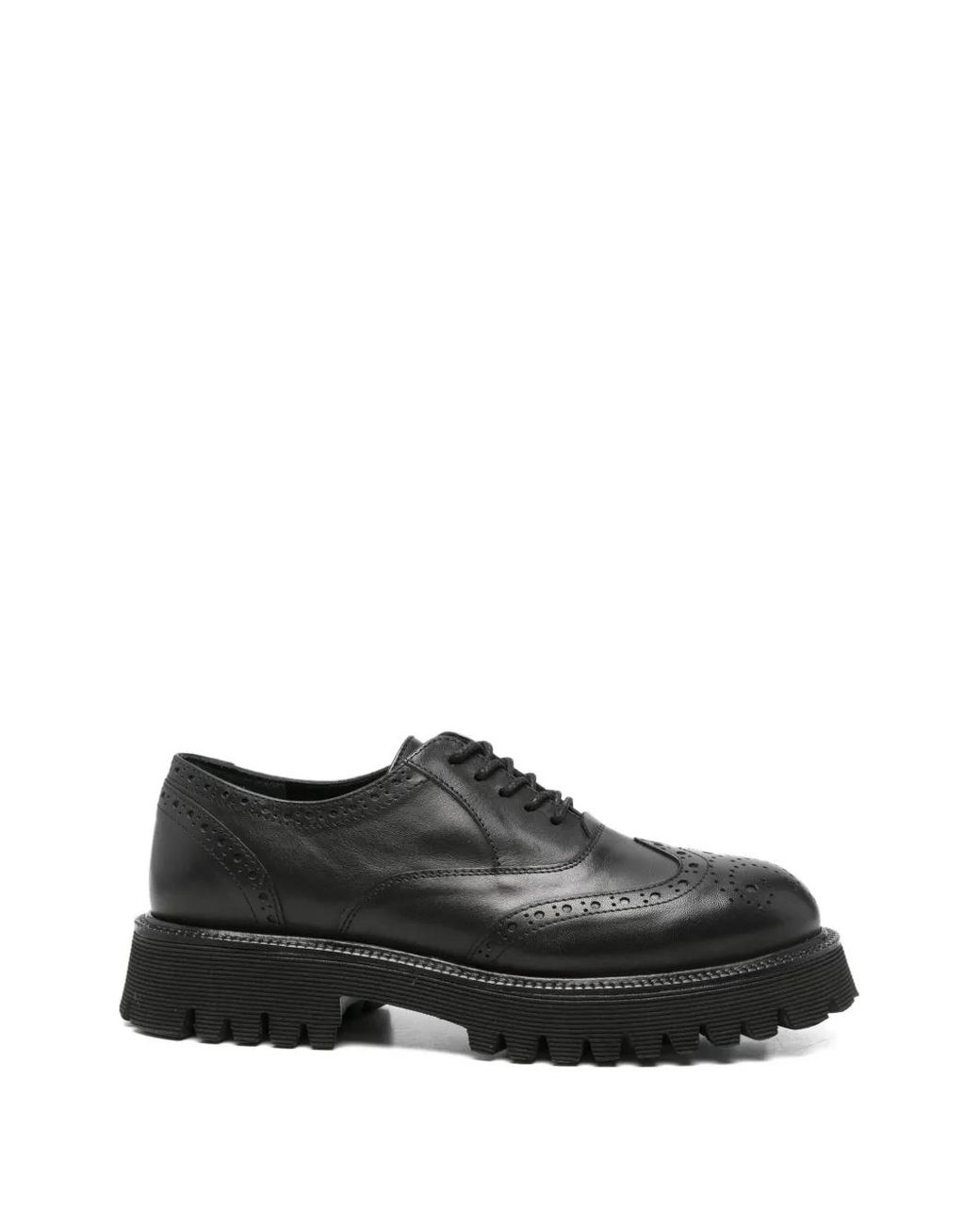 ADRIANNA FERETTI Black Brogue Tread-Sole Oxford Shoes