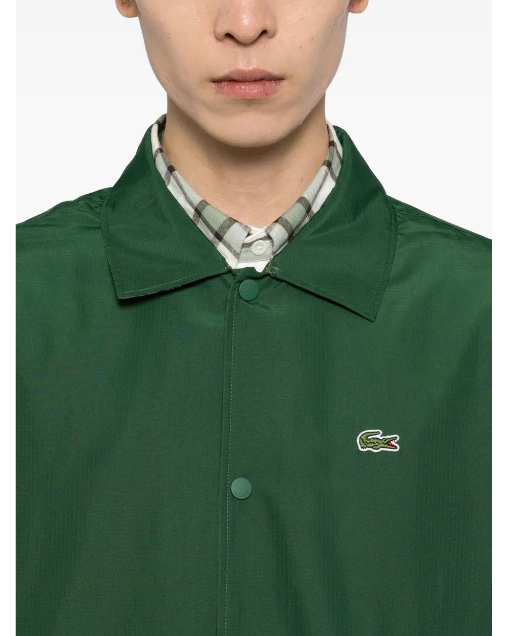 Lacoste Green Logo-Embroidered Jacket for men