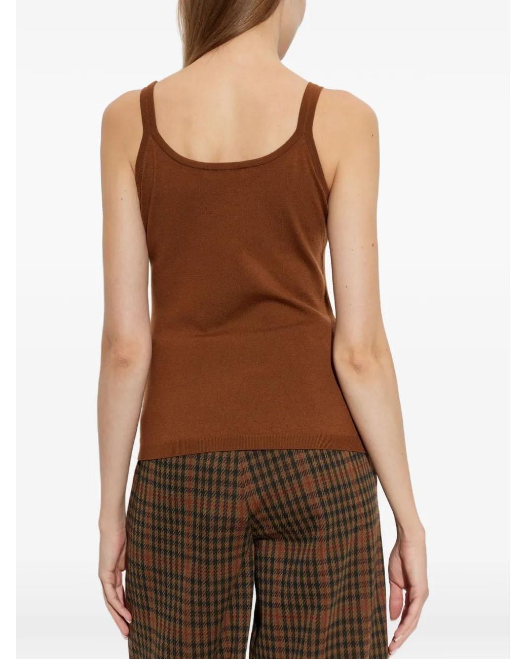 Max Mara Brown Sleeveless Wool Yarn Sweater