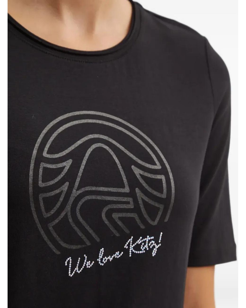 Sportalm Black Graphic-Print T-Shirt