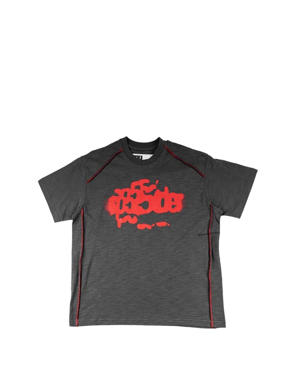 Sp5der Red T-Shirt À Coutures Contrastantes for men