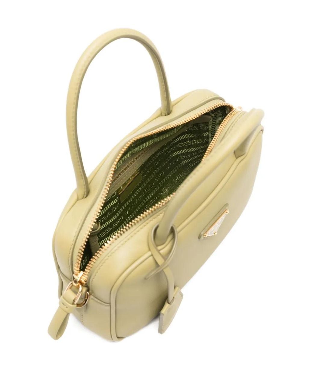 Prada Metallic Triangle-Logo Satchel Bag