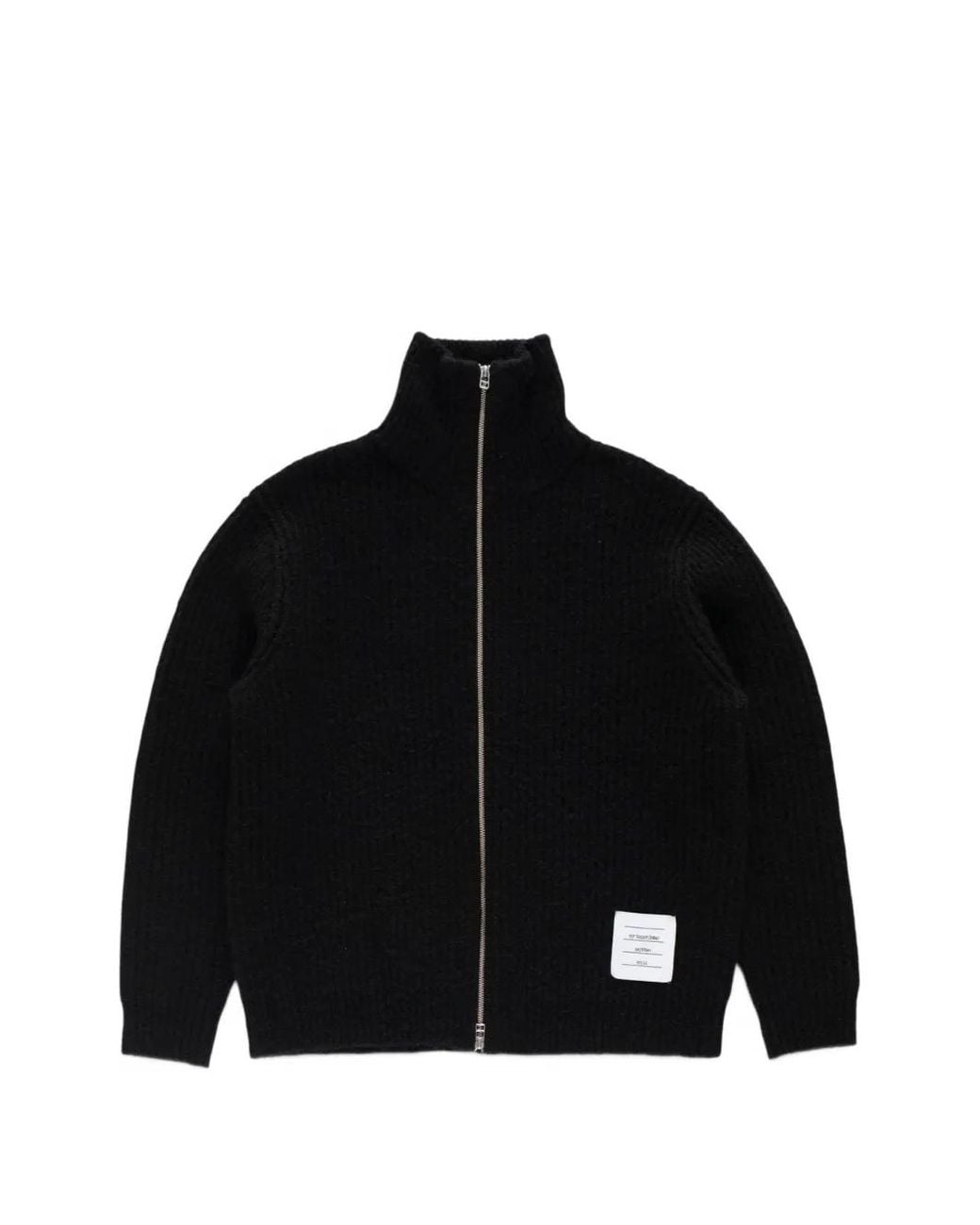Pop Trading Co. Black Ribbed-Knit Zip-Up Sweater for men