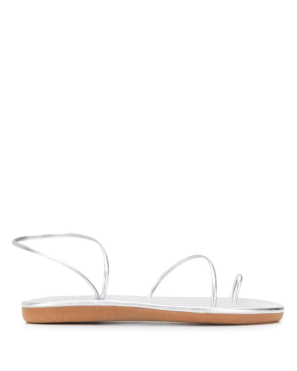Ancient Greek Sandals White Kansiz Slingback Sandals
