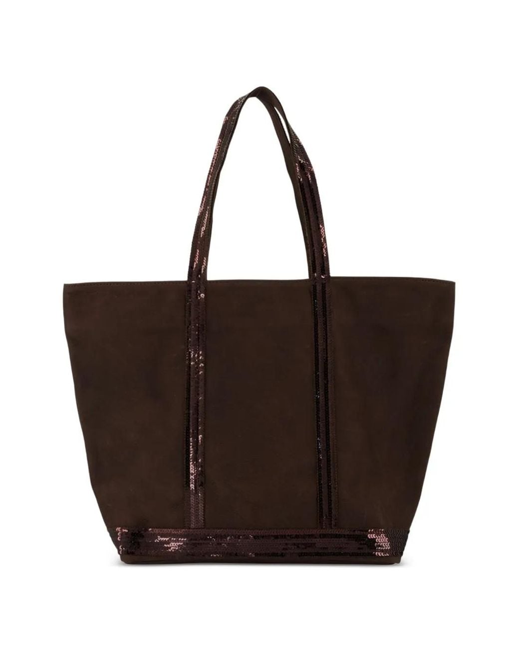 Vanessa Bruno Brown Large Cabas Sequin-Embellished Tote Bag