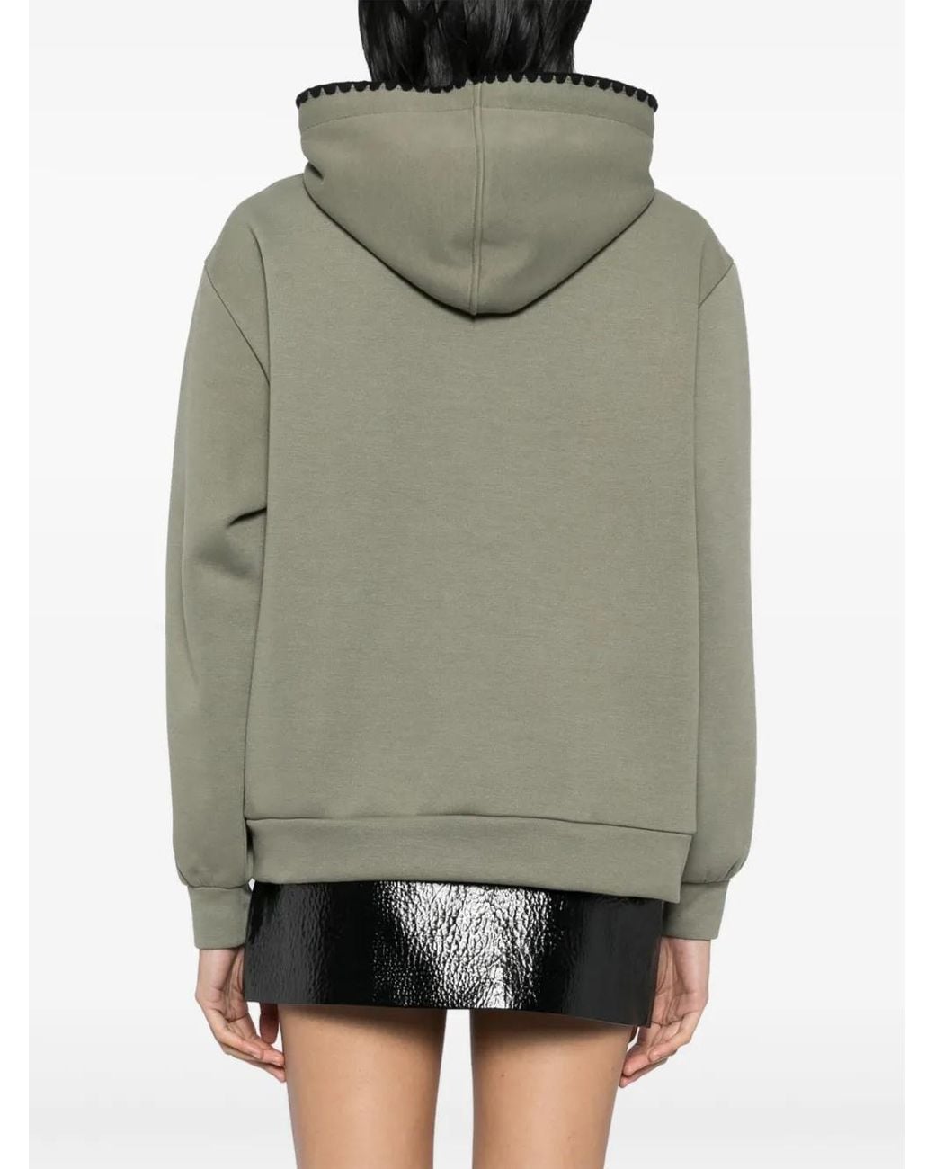 B+ AB Green Contrast-Detail Hoodie